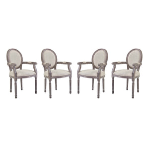 ModwayModway Emanate Dining Armchair Upholstered Fabric Set of 4 EEI-3466 EEI-3466-BEI- BetterPatio.com