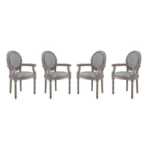 ModwayModway Emanate Dining Armchair Upholstered Fabric Set of 4 EEI-3466 EEI-3466-LGR- BetterPatio.com