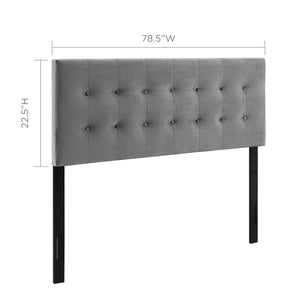 ModwayModway Emily King Biscuit Tufted Performance Velvet Headboard MOD-6117 MOD-6117-GRY- BetterPatio.com