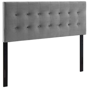 ModwayModway Emily King Biscuit Tufted Performance Velvet Headboard MOD-6117 MOD-6117-GRY- BetterPatio.com