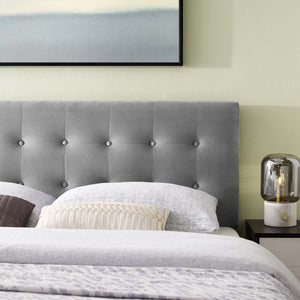 ModwayModway Emily King Biscuit Tufted Performance Velvet Headboard MOD-6117 MOD-6117-GRY- BetterPatio.com