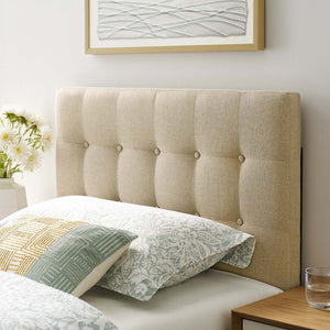 ModwayModway Emily Twin Upholstered Fabric Headboard MOD-5176 MOD-5176-BEI- BetterPatio.com