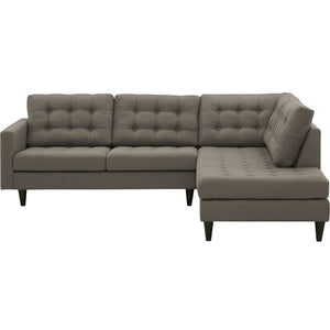 ModwayModway Empress 2 Piece Upholstered Fabric Right Facing Bumper Sectional EEI-2797 EEI-2797-GRA- BetterPatio.com