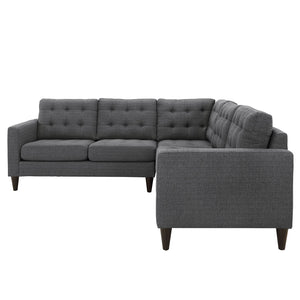 ModwayModway Empress 3 Piece Upholstered Fabric Sectional Sofa Set EEI-1417 EEI-1417-DOR- BetterPatio.com