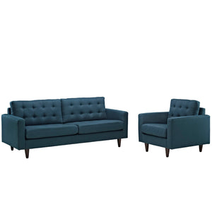 ModwayModway Empress Armchair and Sofa Set of 2 EEI-1313 EEI-1313-AZU- BetterPatio.com