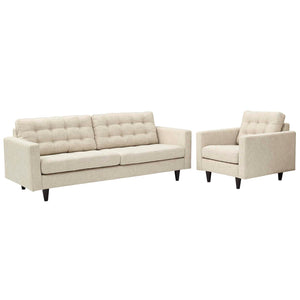 ModwayModway Empress Armchair and Sofa Set of 2 EEI-1313 EEI-1313-BEI- BetterPatio.com