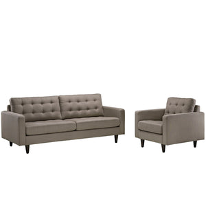 ModwayModway Empress Armchair and Sofa Set of 2 EEI-1313 EEI-1313-GRA- BetterPatio.com