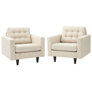 ModwayModway Empress Armchair Upholstered Fabric Set of 2 EEI-1283 EEI-1283-BEI- BetterPatio.com