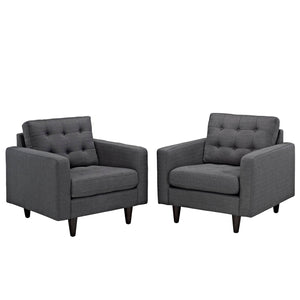 ModwayModway Empress Armchair Upholstered Fabric Set of 2 EEI-1283 EEI-1283-DOR- BetterPatio.com