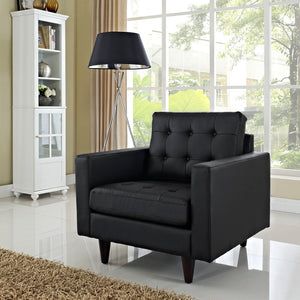 ModwayModway Empress Bonded Leather Armchair EEI-1012 EEI-1012-BLK- BetterPatio.com