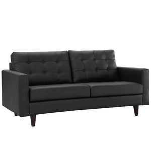 ModwayModway Empress Bonded Leather Loveseat EEI-1546 EEI-1546-BLK- BetterPatio.com