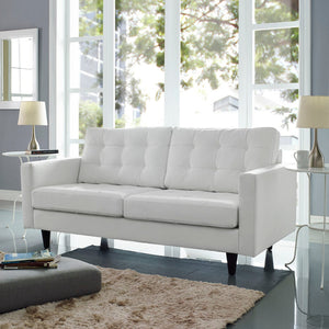 ModwayModway Empress Bonded Leather Loveseat EEI-1546 EEI-1546-WHI- BetterPatio.com