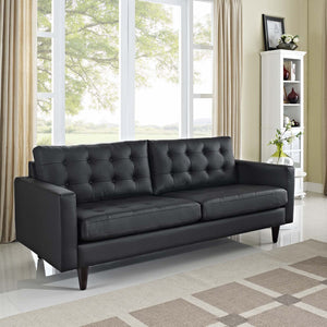 ModwayModway Empress Bonded Leather Sofa EEI-1010 EEI-1010-BLK- BetterPatio.com