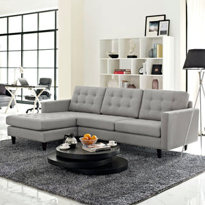 ModwayModway Empress Left-Facing Upholstered Fabric Sectional Sofa EEI-1666 EEI-1666-LGR- BetterPatio.com