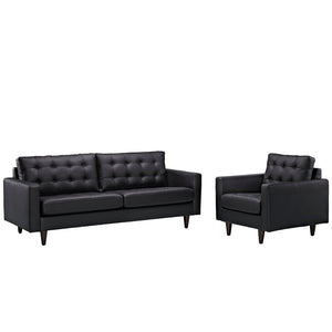 ModwayModway Empress Sofa and Armchair Set of 2 EEI-1311 EEI-1311-BLK- BetterPatio.com