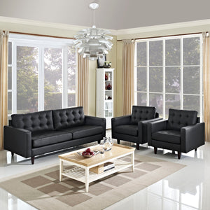 ModwayModway Empress Sofa and Armchairs Set of 3 EEI-1312 EEI-1312-BLK- BetterPatio.com