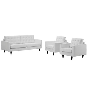 ModwayModway Empress Sofa and Armchairs Set of 3 EEI-1312 EEI-1312-WHI- BetterPatio.com