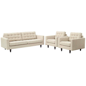 ModwayModway Empress Sofa and Armchairs Set of 3 EEI-1314 EEI-1314-BEI- BetterPatio.com