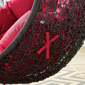 ModwayModway Encase Swing Outdoor Patio Lounge Chair EEI-739 EEI-739-RED-SET- BetterPatio.com