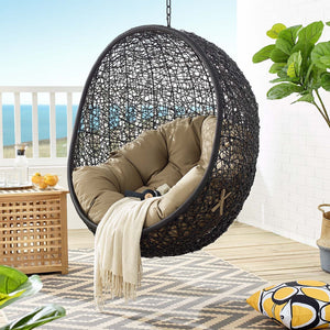 ModwayModway Encase Swing Outdoor Patio Lounge Chair Without Stand EEI-3636 EEI-3636-BLK-MOC- BetterPatio.com