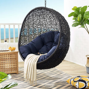 ModwayModway Encase Swing Outdoor Patio Lounge Chair Without Stand EEI-3636 EEI-3636-BLK-NAV- BetterPatio.com