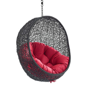 ModwayModway Encase Swing Outdoor Patio Lounge Chair Without Stand EEI-3636 EEI-3636-BLK-RED- BetterPatio.com