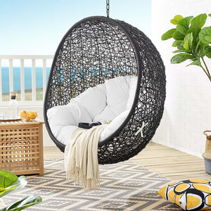 ModwayModway Encase Swing Outdoor Patio Lounge Chair Without Stand EEI-3636 EEI-3636-BLK-WHI- BetterPatio.com