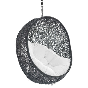 ModwayModway Encase Swing Outdoor Patio Lounge Chair Without Stand EEI-3636 EEI-3636-BLK-WHI- BetterPatio.com