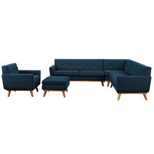 ModwayModway Engage 5 Piece Sectional Sofa EEI-2186 EEI-2186-AZU-SET- BetterPatio.com