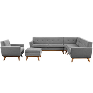 ModwayModway Engage 5 Piece Sectional Sofa EEI-2186 EEI-2186-GRY-SET- BetterPatio.com