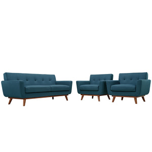 ModwayModway Engage Armchairs and Loveseat Set of 3 EEI-1347 EEI-1347-AZU- BetterPatio.com