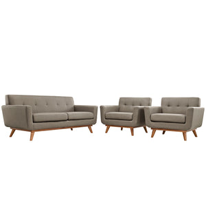 ModwayModway Engage Armchairs and Loveseat Set of 3 EEI-1347 EEI-1347-GRA- BetterPatio.com