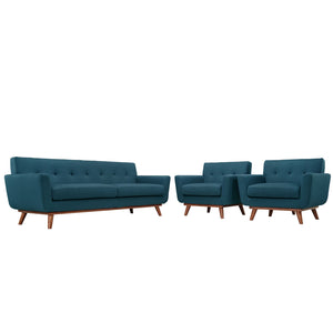 ModwayModway Engage Armchairs and Sofa Set of 3 EEI-1345 EEI-1345-AZU- BetterPatio.com