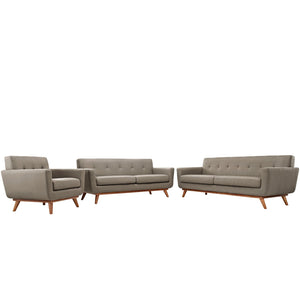 ModwayModway Engage Sofa Loveseat and Armchair Set of 3 EEI-1349 EEI-1349-GRA- BetterPatio.com