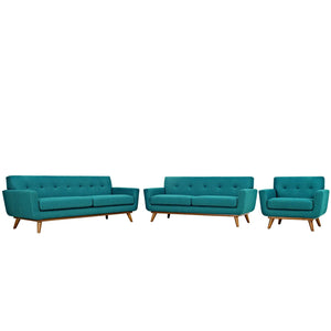 ModwayModway Engage Sofa Loveseat and Armchair Set of 3 EEI-1349 EEI-1349-TEA- BetterPatio.com