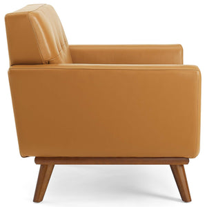 ModwayModway Engage Top-Grain Leather Living Room Lounge Accent Armchair EEI-3734 EEI-3734-TAN- BetterPatio.com