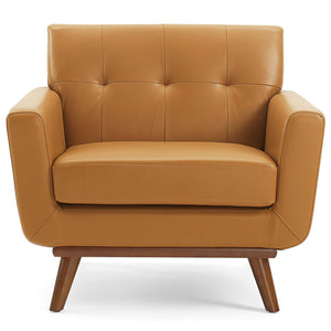 ModwayModway Engage Top-Grain Leather Living Room Lounge Accent Armchair EEI-3734 EEI-3734-TAN- BetterPatio.com