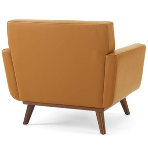 ModwayModway Engage Top-Grain Leather Living Room Lounge Accent Armchair EEI-3734 EEI-3734-TAN- BetterPatio.com