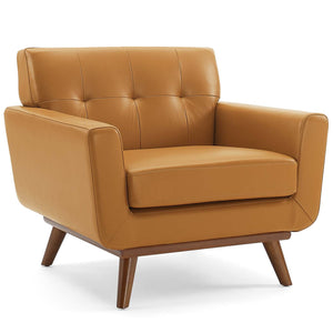 ModwayModway Engage Top-Grain Leather Living Room Lounge Accent Armchair EEI-3734 EEI-3734-TAN- BetterPatio.com