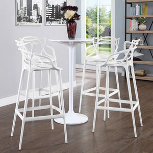 ModwayModway Entangled Bar Stool Set of 4 EEI-2402 EEI-2402-WHI-SET- BetterPatio.com