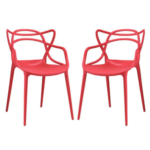 ModwayModway Entangled Dining Set Set of 2 EEI-2347 EEI-2347-RED-SET- BetterPatio.com