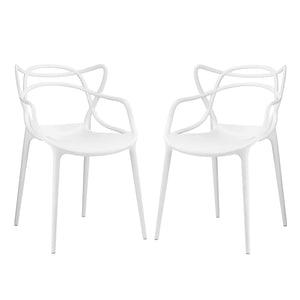 ModwayModway Entangled Dining Set Set of 2 EEI-2347 EEI-2347-WHI-SET- BetterPatio.com