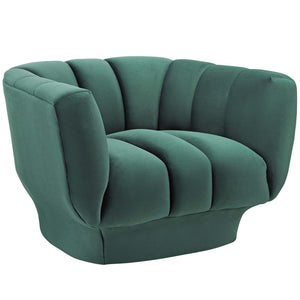 ModwayModway Entertain Vertical Channel Tufted Performance Velvet Armchair EEI-3352 EEI-3352-GRN- BetterPatio.com