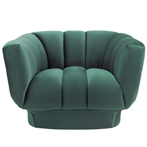 ModwayModway Entertain Vertical Channel Tufted Performance Velvet Armchair EEI-3352 EEI-3352-GRN- BetterPatio.com