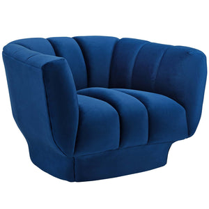 ModwayModway Entertain Vertical Channel Tufted Performance Velvet Armchair EEI-3352 EEI-3352-NAV- BetterPatio.com