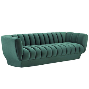 ModwayModway Entertain Vertical Channel Tufted Performance Velvet Sofa EEI-3351 EEI-3351-GRN- BetterPatio.com