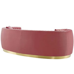 ModwayModway Enthusiastic Vertical Channel Tufted Curved Performance Velvet Sofa EEI-3407 EEI-3407-DUS- BetterPatio.com