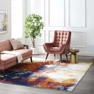 ModwayModway Entourage Adeline Contemporary Modern Abstract 8x10 Area Rug R-1167-810 R-1167A-810- BetterPatio.com