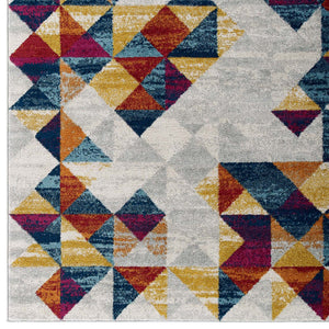 ModwayModway Entourage Elettra Distressed Geometric Triangle Mosaic 5x8 Area Rug R-1176-58 R-1176A-58- BetterPatio.com