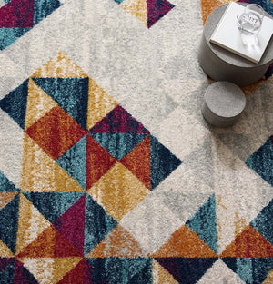 ModwayModway Entourage Elettra Distressed Geometric Triangle Mosaic 5x8 Area Rug R-1176-58 R-1176A-58- BetterPatio.com